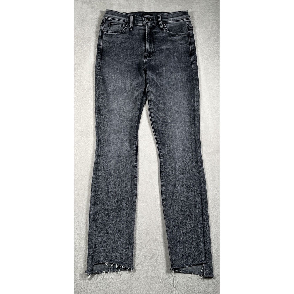 MOTHER The Stunner Zip Ankle Step Fray Jeans Womens 25 Train Stops USA Made